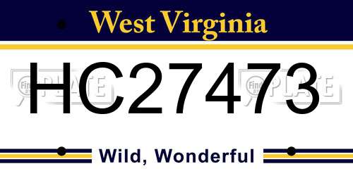 HC27473 West Virginia License Plate