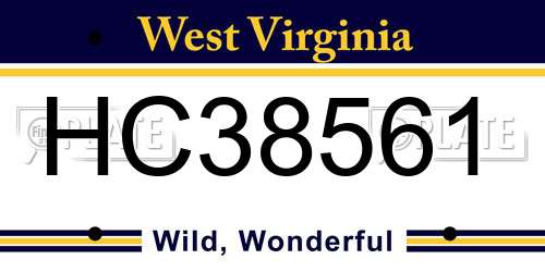 HC38561 West Virginia License Plate