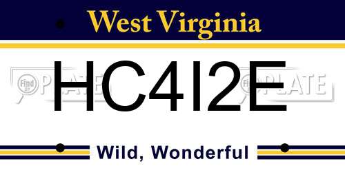 HC4I2E West Virginia License Plate