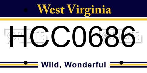 HCC0686 West Virginia License Plate