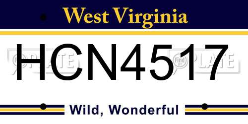 HCN4517 West Virginia License Plate