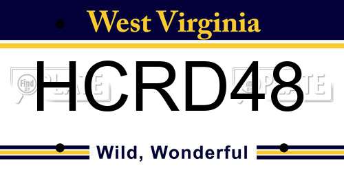 HCRD48 West Virginia License Plate