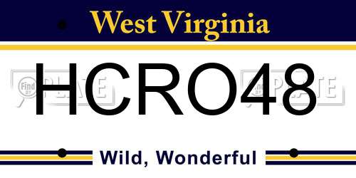 HCRO48 West Virginia License Plate