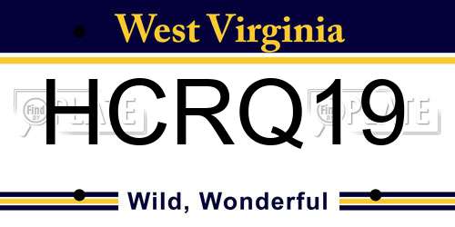 HCRQ19 West Virginia License Plate
