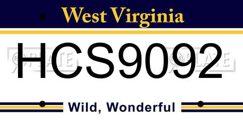 HCS9092 West Virginia License Plate