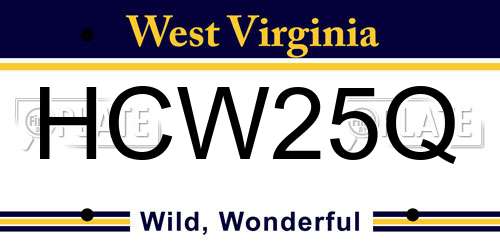 HCW25Q West Virginia License Plate