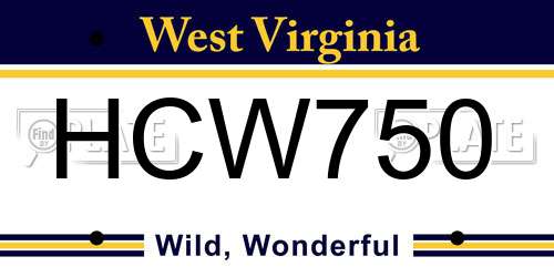 HCW750 West Virginia License Plate
