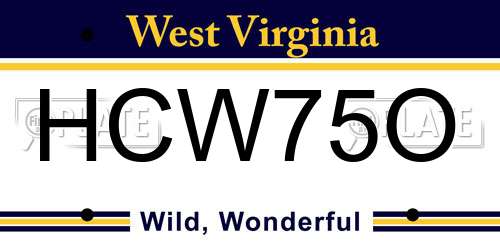 HCW75O West Virginia License Plate