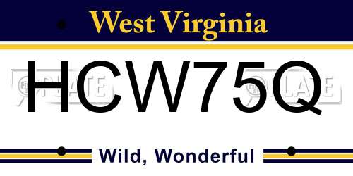 HCW75Q West Virginia License Plate