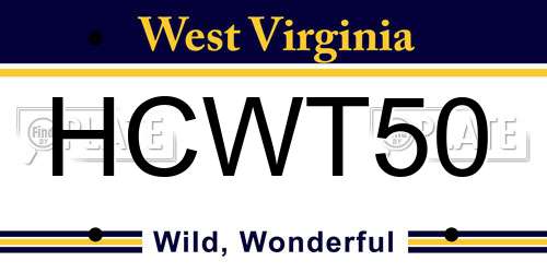 HCWT50 West Virginia License Plate