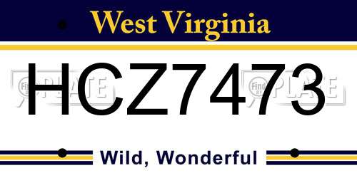 HCZ7473 West Virginia License Plate