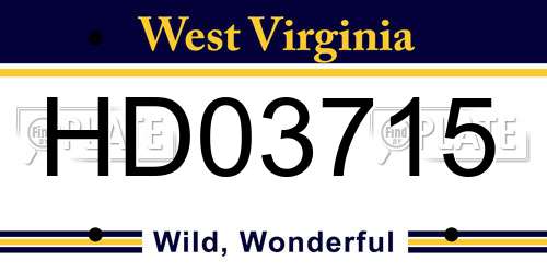 HD03715 West Virginia License Plate