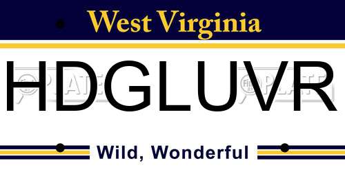 HDGLUVR West Virginia License Plate