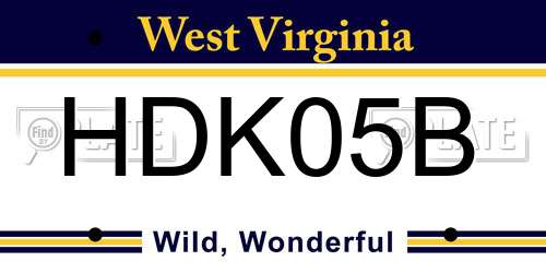 HDK05B West Virginia License Plate