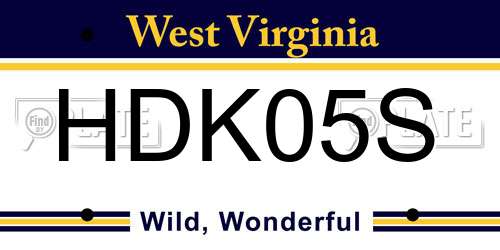 HDK05S West Virginia License Plate
