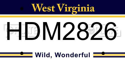 HDM2826 West Virginia License Plate