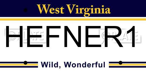 HEFNER1 West Virginia License Plate