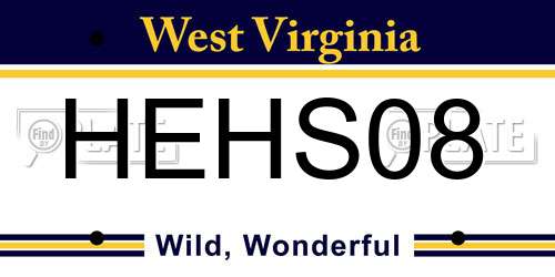 HEHS08 West Virginia License Plate