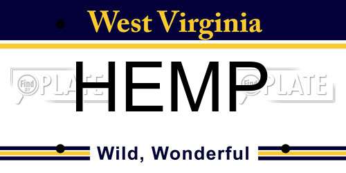 HEMP West Virginia License Plate
