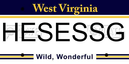 HESESSG West Virginia License Plate