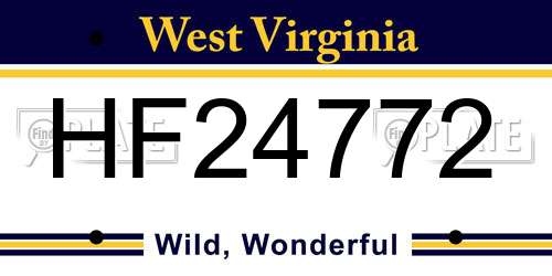 HF24772 West Virginia License Plate