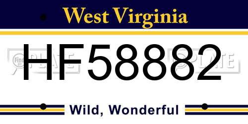 HF58882 West Virginia License Plate