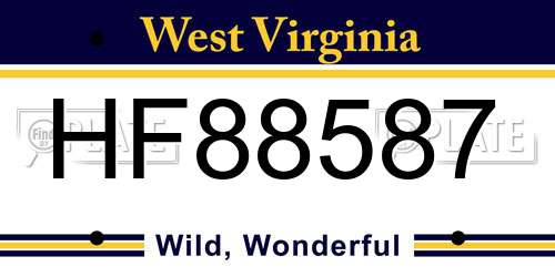 HF88587 West Virginia License Plate