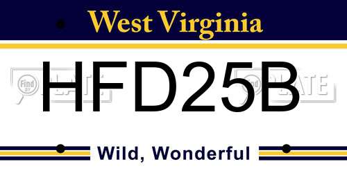 HFD25B West Virginia License Plate