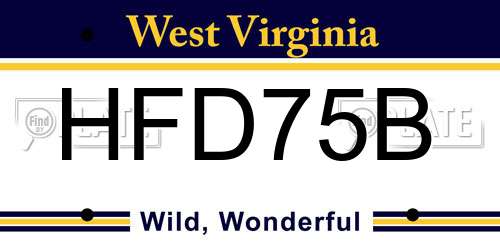HFD75B West Virginia License Plate
