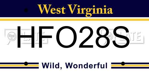 HFO28S West Virginia License Plate