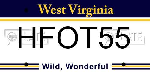 HFOT55 West Virginia License Plate