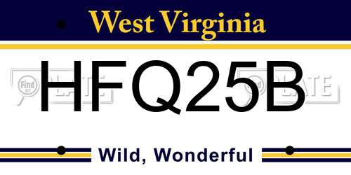 HFQ25B West Virginia License Plate