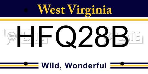 HFQ28B West Virginia License Plate