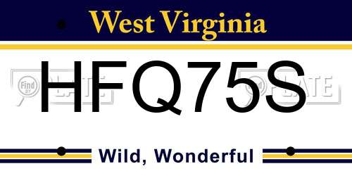 HFQ75S West Virginia License Plate
