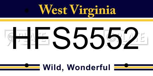 HFS5552 West Virginia License Plate
