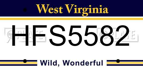 HFS5582 West Virginia License Plate