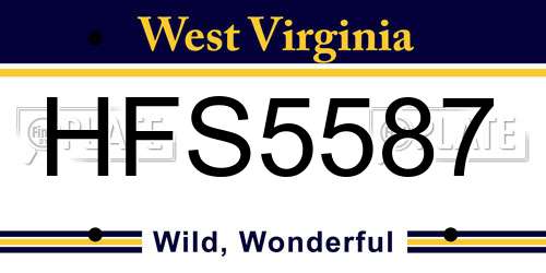 HFS5587 West Virginia License Plate