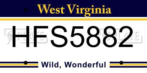 HFS5882 West Virginia License Plate
