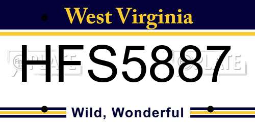 HFS5887 West Virginia License Plate
