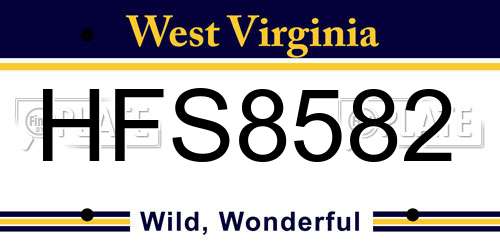 HFS8582 West Virginia License Plate