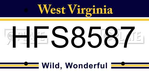HFS8587 West Virginia License Plate