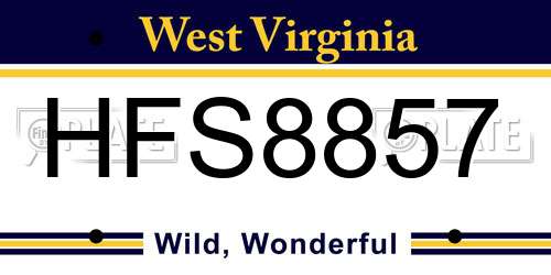 HFS8857 West Virginia License Plate