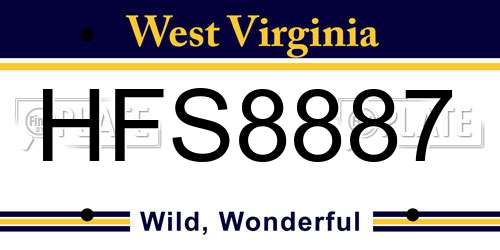 HFS8887 West Virginia License Plate