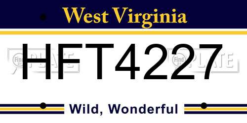 HFT4227 West Virginia License Plate