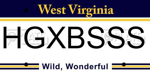HGXBSSS West Virginia License Plate
