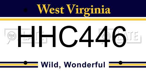 HHC446 West Virginia License Plate