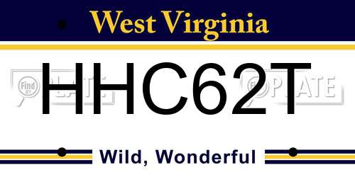HHC62T West Virginia License Plate