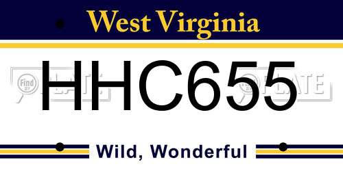 HHC655 West Virginia License Plate