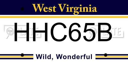 HHC65B West Virginia License Plate