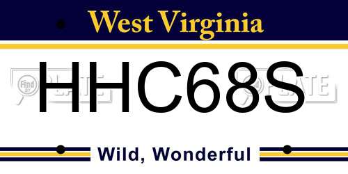 HHC68S West Virginia License Plate